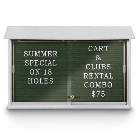 United Visual Products Outdoor Enclosed Combo Board, 72"x36", Bronze Frame/Green & Burgundy UVCB7236ODBZ-GREEN-DBURGU